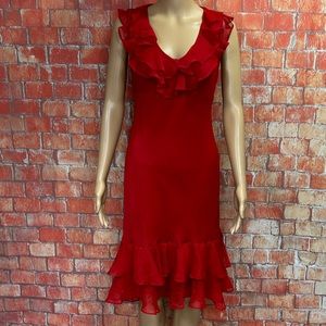American Living Red Ruffled Gauze Dress